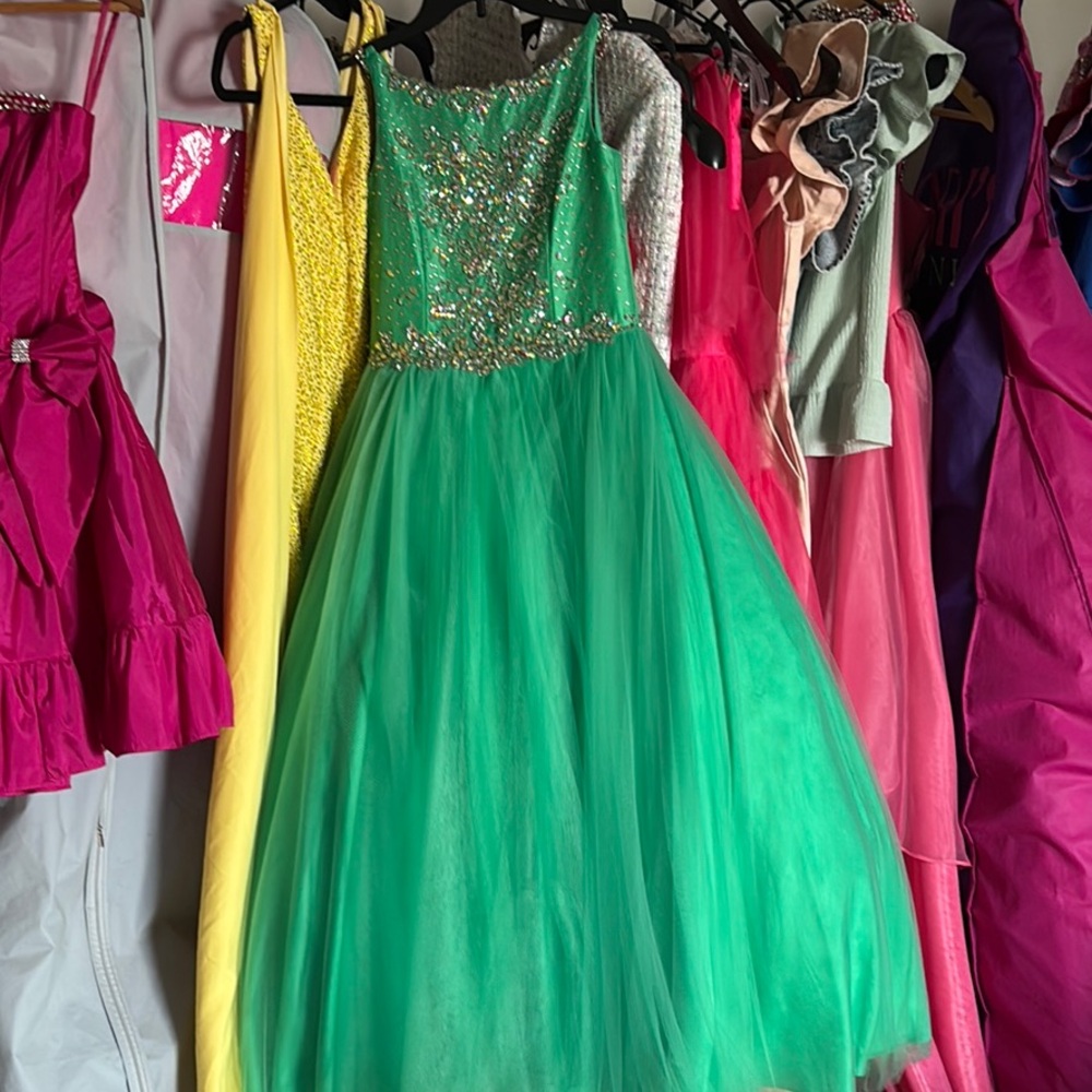 Green Sequin Tulle Dress